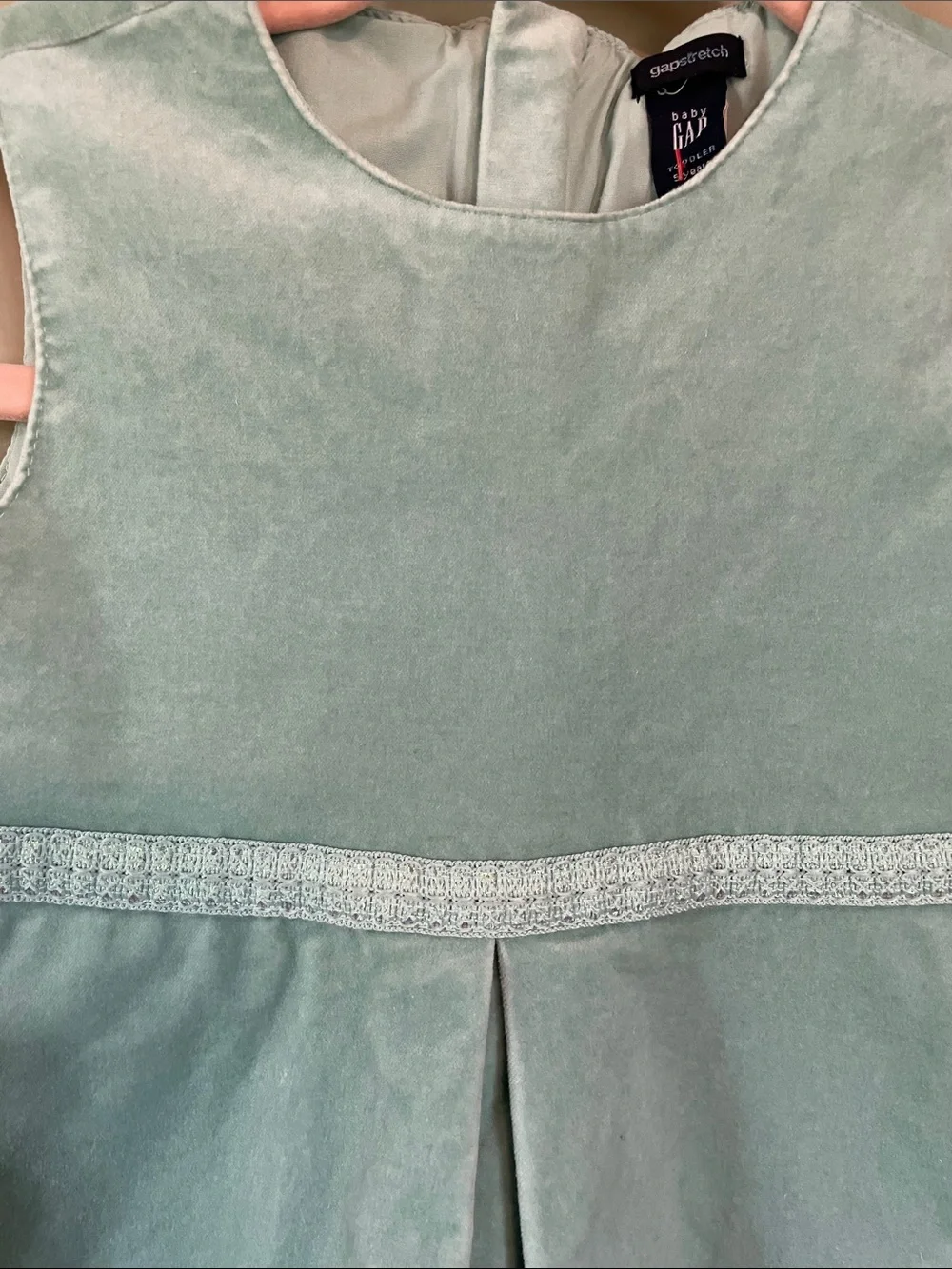 Baby Gap Mint Velvet Dress with Empire Waist